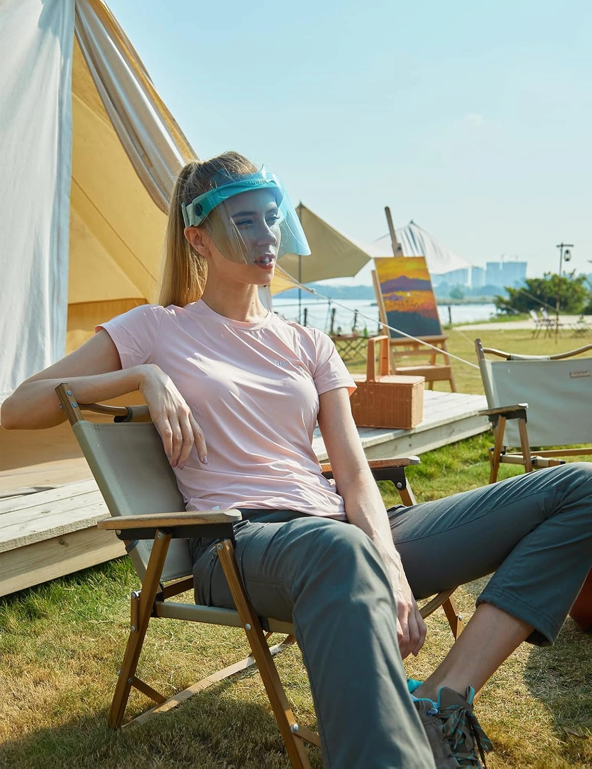 UV Protection Face Shield, Unisex Facial Sun Visor for Men Women Outdoors Sports Driving, UPF 70 ,100% UV400