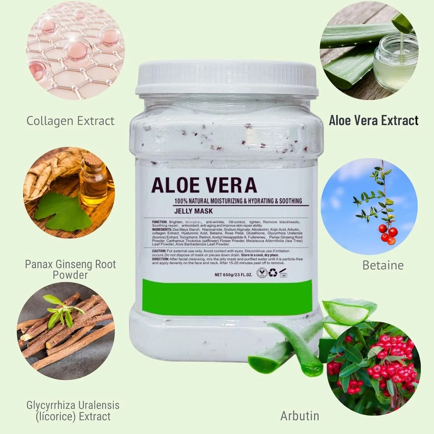 Vajacial Hydro Jelly Mask Powder for Face, Collagen Face Mask for Women, Jelly Facial Mask for Teens and Women (Aloe Vera)