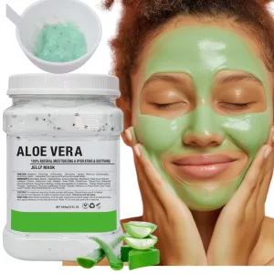 Vajacial Hydro Jelly Mask Powder for Face, Collagen Face Mask for Women, Jelly Facial Mask for Teens and Women (Aloe Vera)