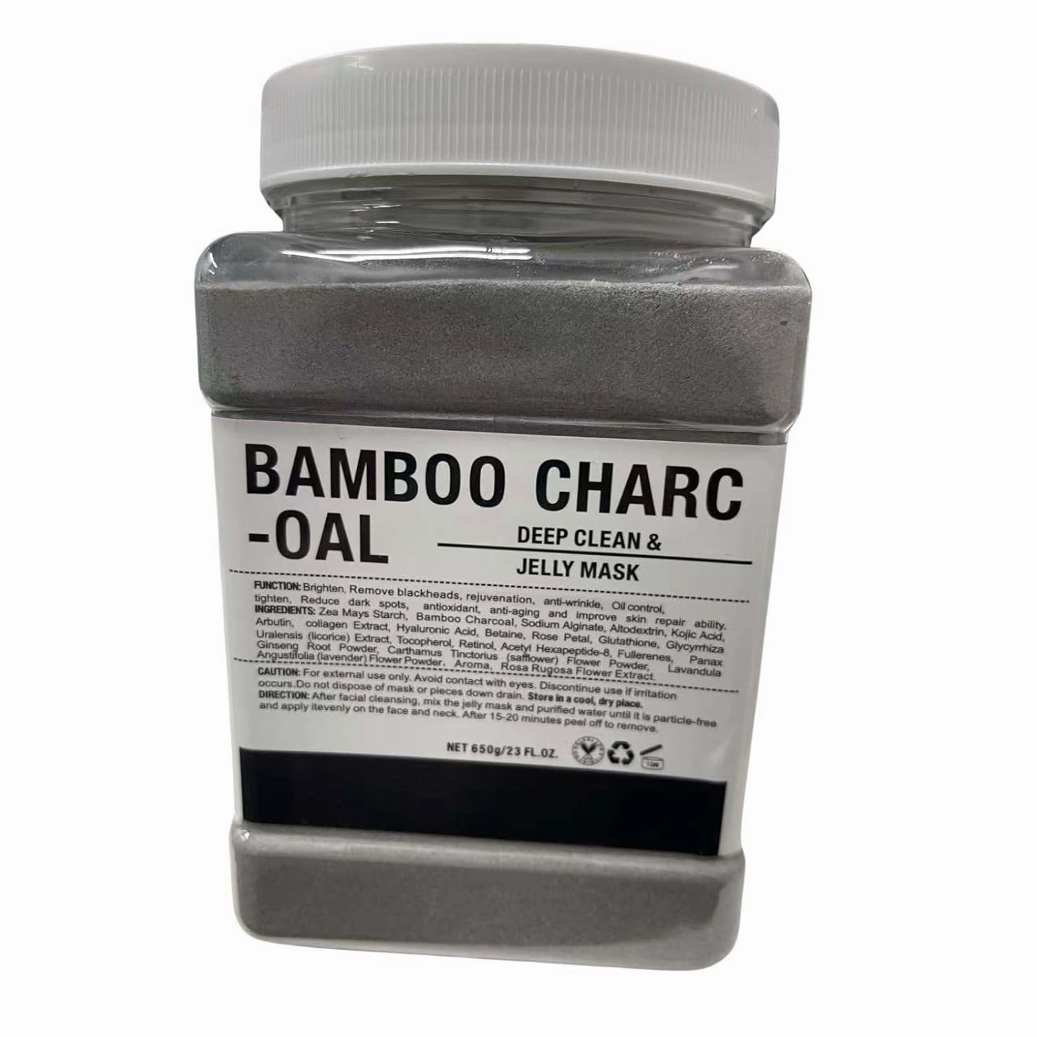 Vajacial Hydro Jelly Mask Powder for Face, Jelly Mask for Facials Professional, Jelly Facial Mask for Teens and Women. Jelly face mask. (Bamboo Charcoal)