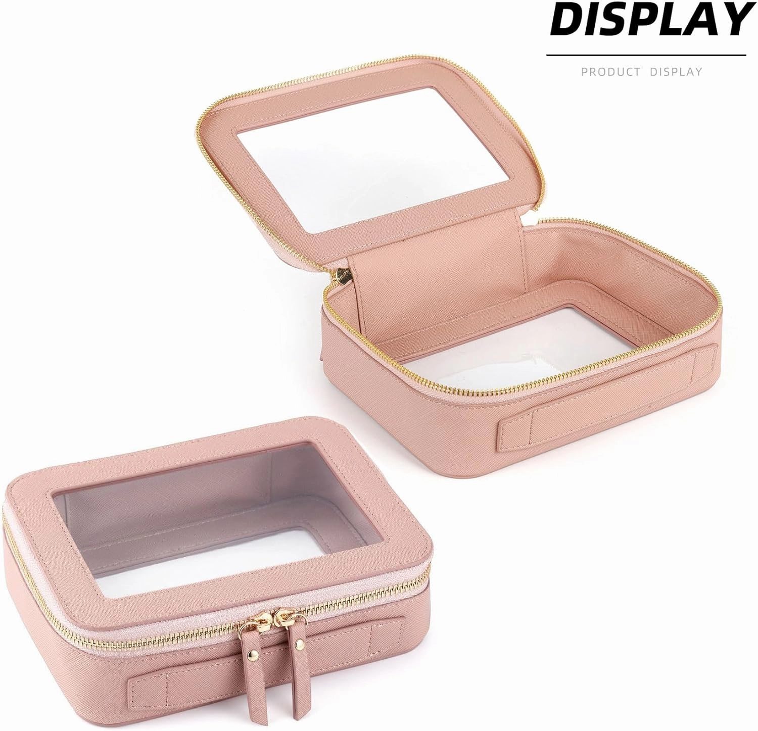 Valleycomfy Clear Cosmetic Bag Set Travel Toiletry Bag Set,Clear Makeup Organizer Bag with Visual Window Double Zipper