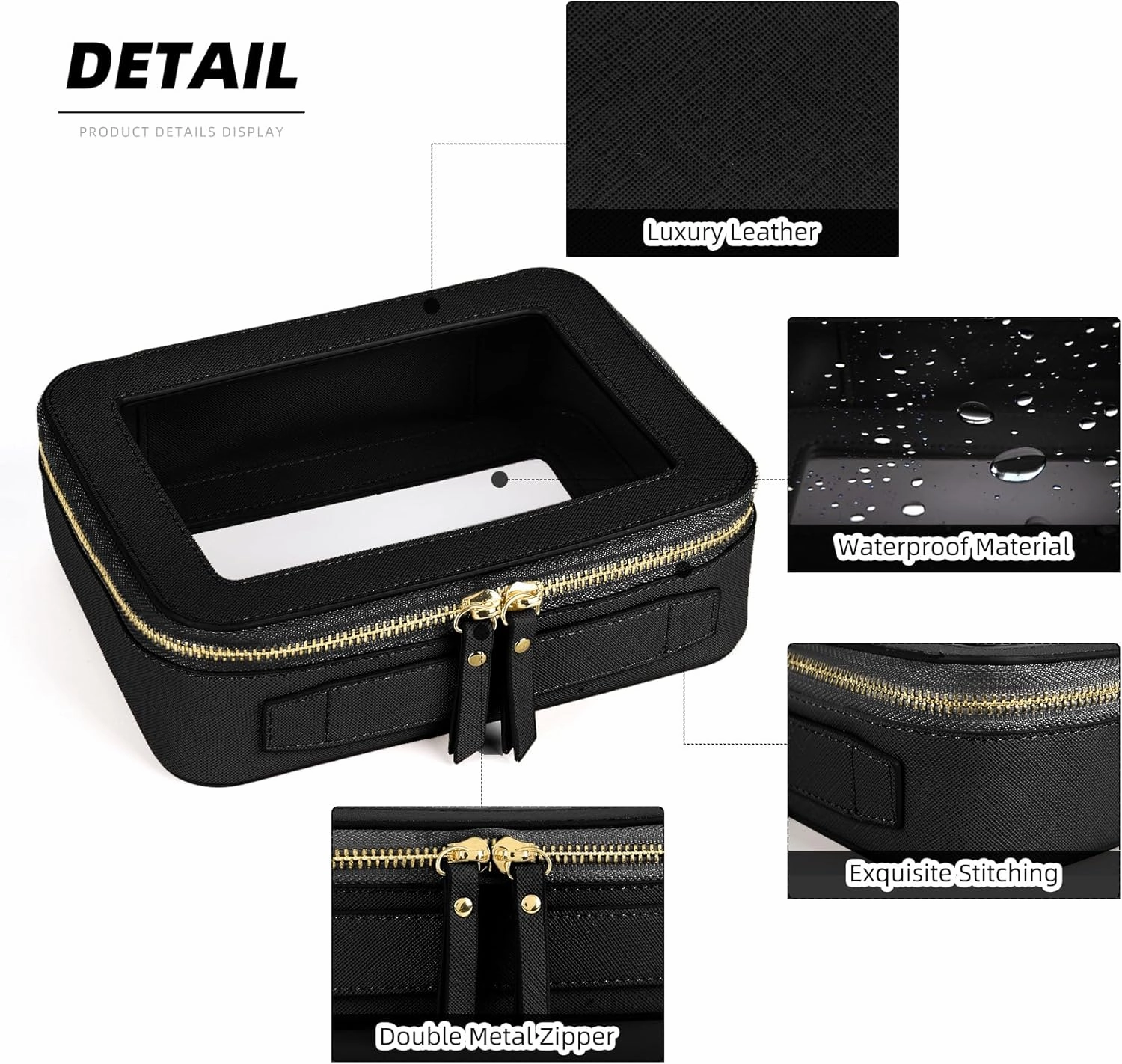 Valleycomfy Clear Cosmetic Bag Set Travel Toiletry Bag Set,Clear Makeup Organizer Bag with Visual Window Double Zipper