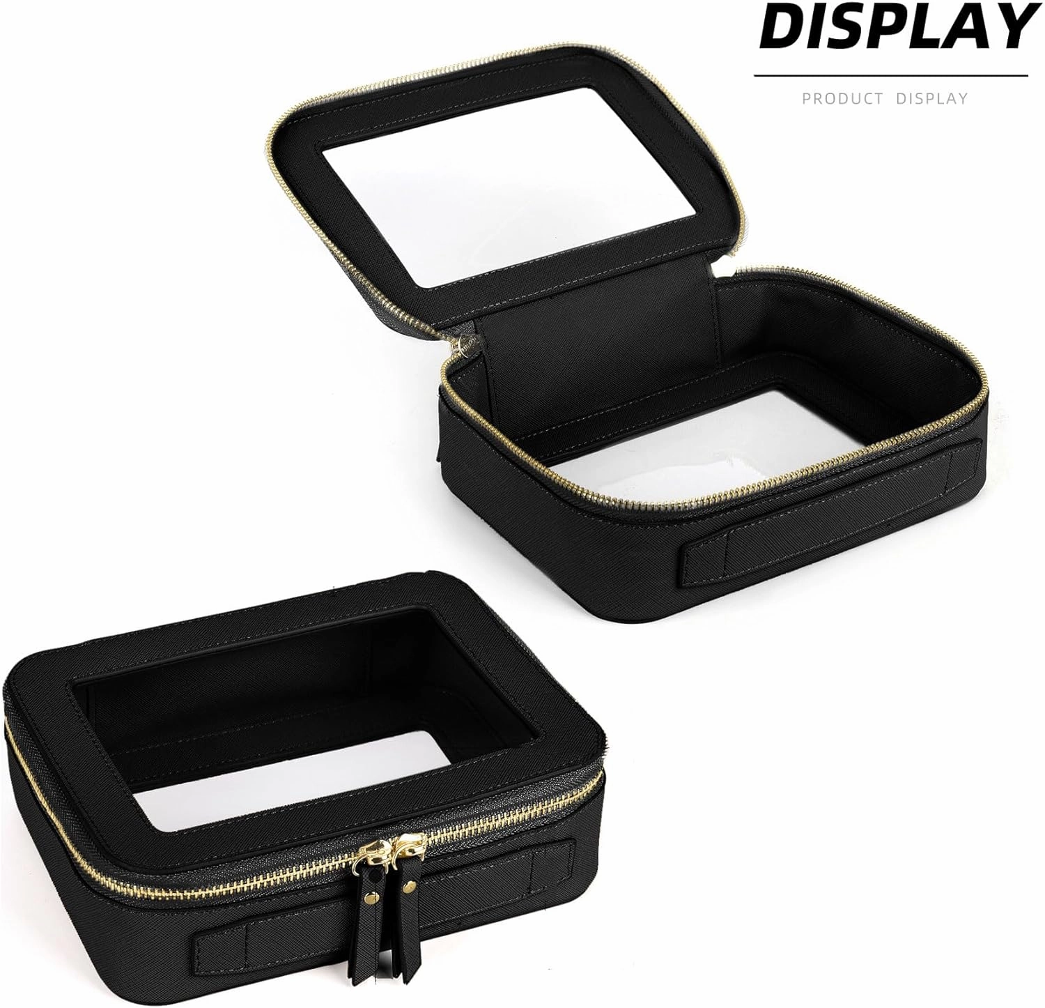 Valleycomfy Clear Cosmetic Bag Set Travel Toiletry Bag Set,Clear Makeup Organizer Bag with Visual Window Double Zipper