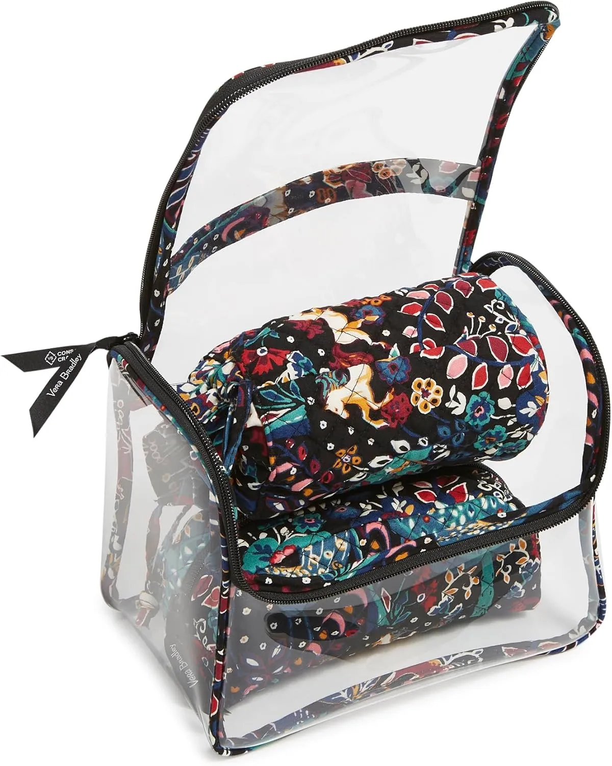 Vera Bradley Women's 3 Piece Cosmetic Makeup Organizer Bag Set, Enchantment, One Size