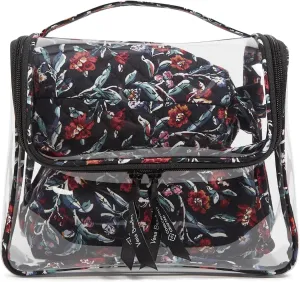Vera Bradley Women's 3 Piece Cosmetic Makeup Organizer Bag Set, Perennials Noir, One Size
