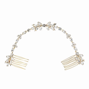 VICASKY Elegant Crystal Hair Comb Set Double Comb Bridal Flower Accessories for Wedding