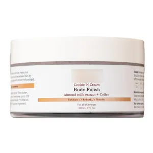 vil.vah STORE Cookie N Cream Body Polish|Exfoliating Coffee Body Scrub|Moisturizing Shea Butter & Almond Milk Extract|Moisturizes & Brightens Skin|Sulphate Free,200Gm
