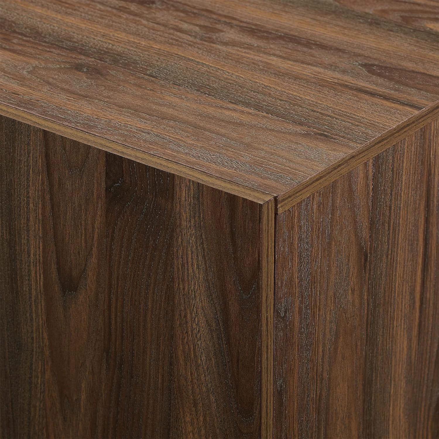 Walker Edison Liss Contemporary 4-Door Minimalist Sideboard, 70 Inch, Dark Walnut