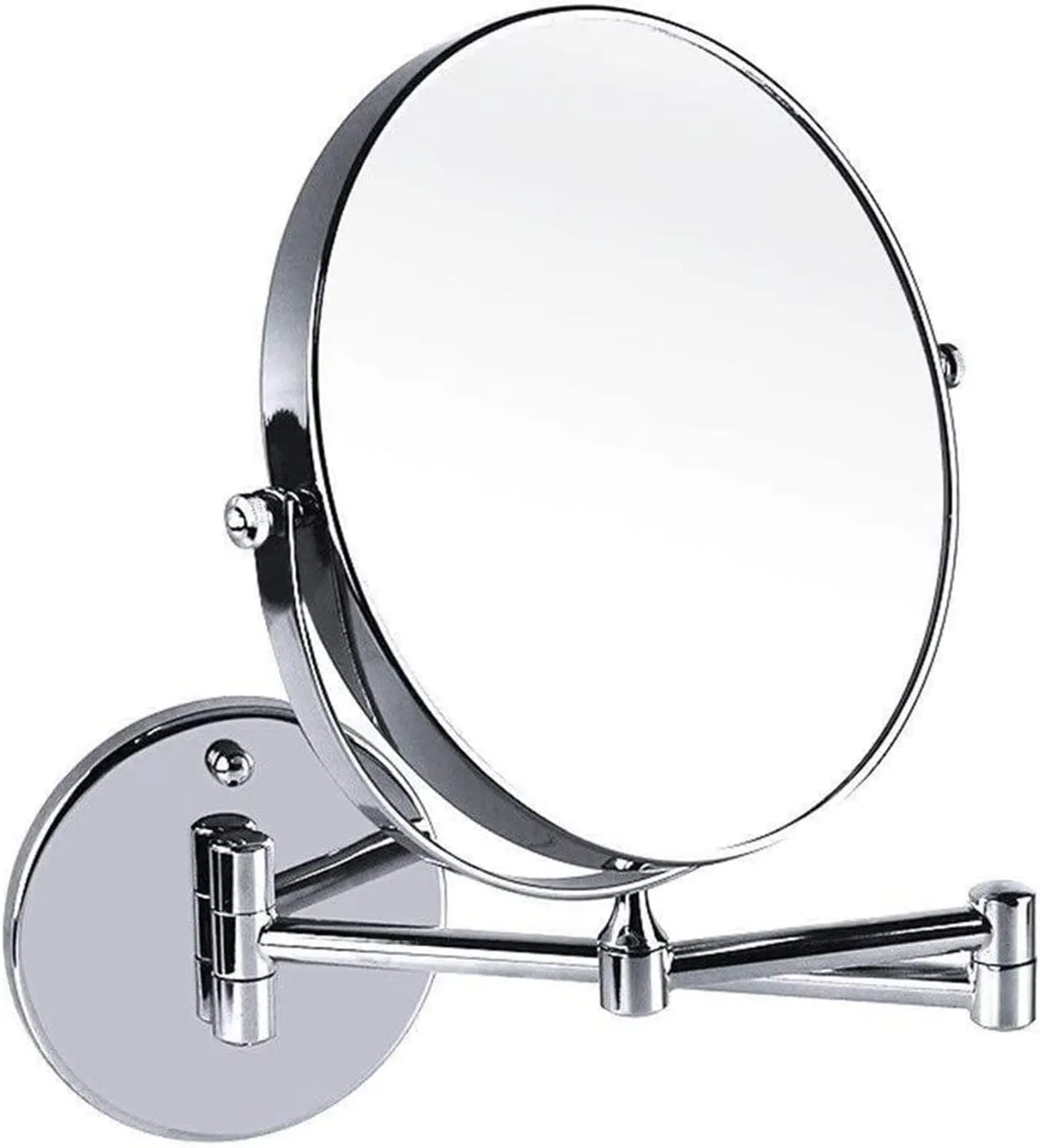Wall-Mounted Makeup Mirror Wall-Mounted 8-inch Vanity Mirror Bathroom Double-Sided Mirror 5X Magnifying Makeup Mirror