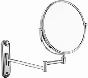 Wall-Mounted Makeup Mirror Premium Modern Wall Mounted Makeup Mirror 6 Inch Retractable Folding 10X Magnifying Metal Mirror