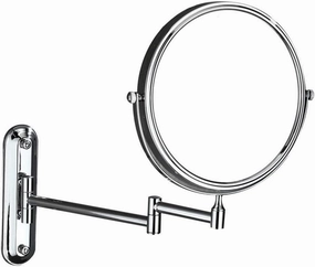 Wall-Mounted Makeup Mirror Silver Wall-Mounted 8-inch Cosmetic Mirror Bathroom Folding Telescopic Magnification 3X Beauty Mirror