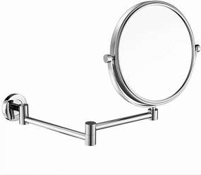 Wall-Mounted Makeup Mirror Wall-Mounted 8-inch Vanity Mirror Retractable Folding Bathroom 5X Magnifying Mirror Grooming