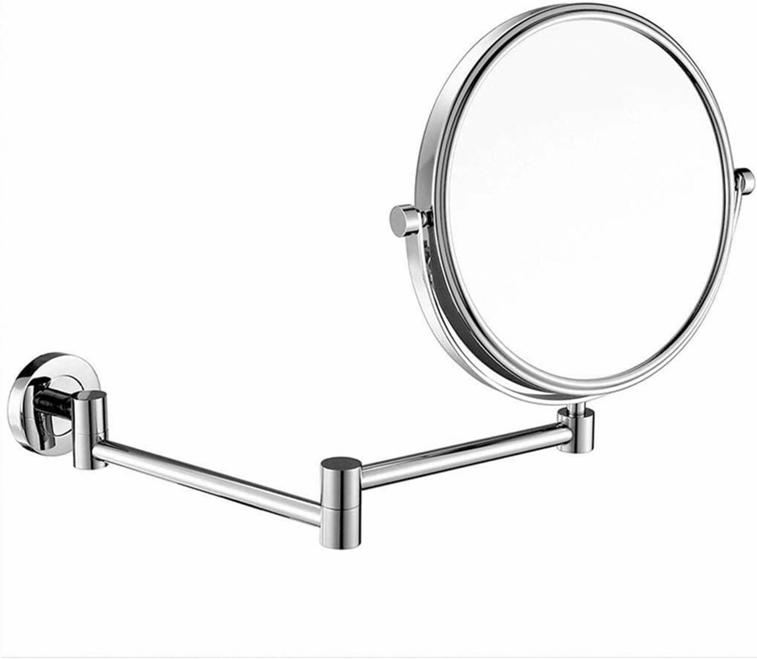 Wall-Mounted Makeup Mirror Wall-Mounted 8-inch Vanity Mirror Retractable Folding Bathroom 5X Magnifying Mirror Grooming