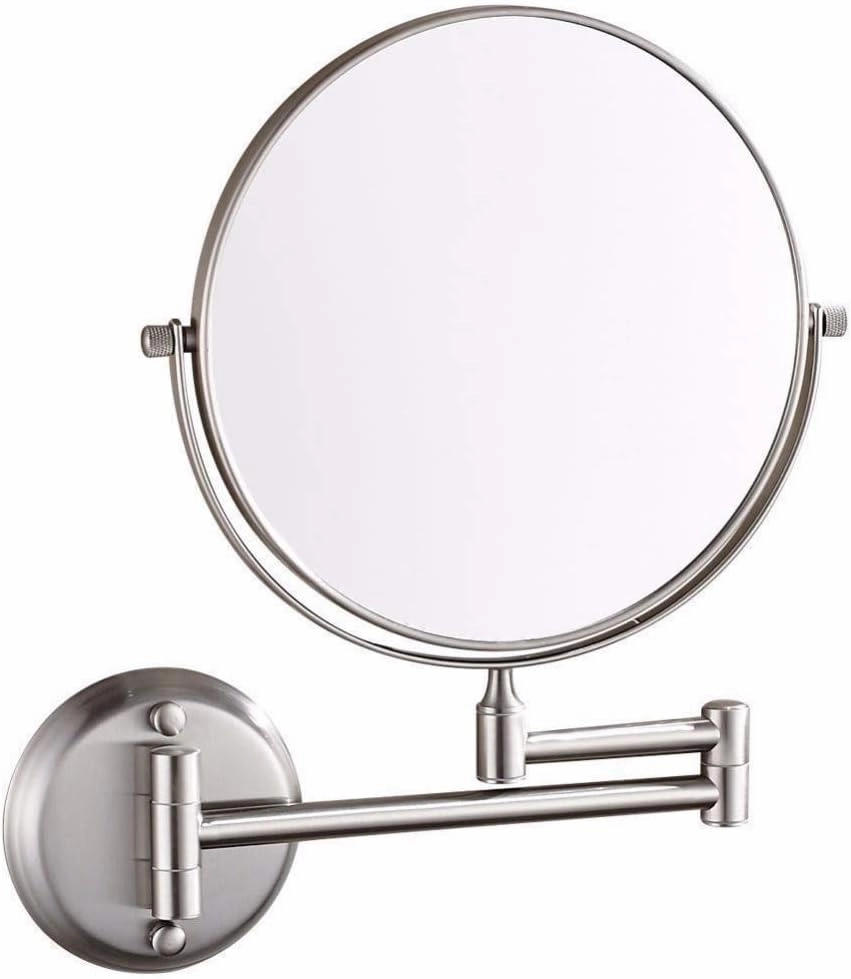 Wall Mounted Makeup Mirrors Magnifying Extend Sturdy Adjustable Cosmetic Mirror Shaving Bathroom Vanity Mirror(3X,8inch)