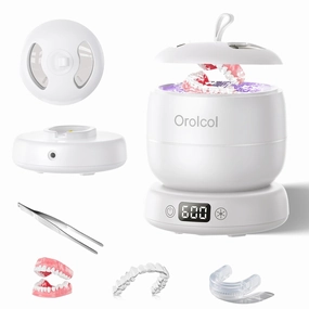 Waterproof Ultrasonic Retainer Cleaner Machine Split Ultrasonic Cleaner Dental Clean Pod,Retainers/Mouth Guard/Night Guard/Aligner/Jaw Exerciser/Brace Oral Dental Care FSA HSA Approved