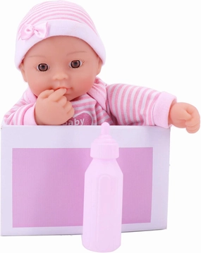 WAWA-HAOKEAI 11-inch Sweet Baby Girl -Mini Newborn baby-100% Machine Washable, Comes with Baby Bottle，Soft Body Vinyl Play Toy Gift for Toddler (Sweet Baby Girl)