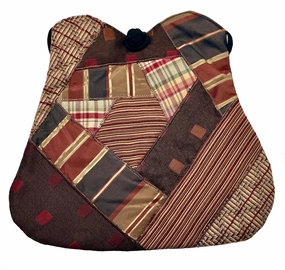 Women's Handmade Sweetheart Cross Body Cell Phone Bag from Recycled Assorted Brown,Khaki and Rust Fabrics - LRW DESIGNS