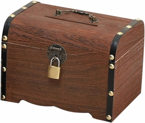 Wooden Piggy Bank, Safe Money Box Savings with Lock Wood Carving, Vintage Kids Wood Toy Home Decor, Free Standing Unique Keepsake Gifts for Kids & Adults (Size:L 14 * 15 * 20cm)