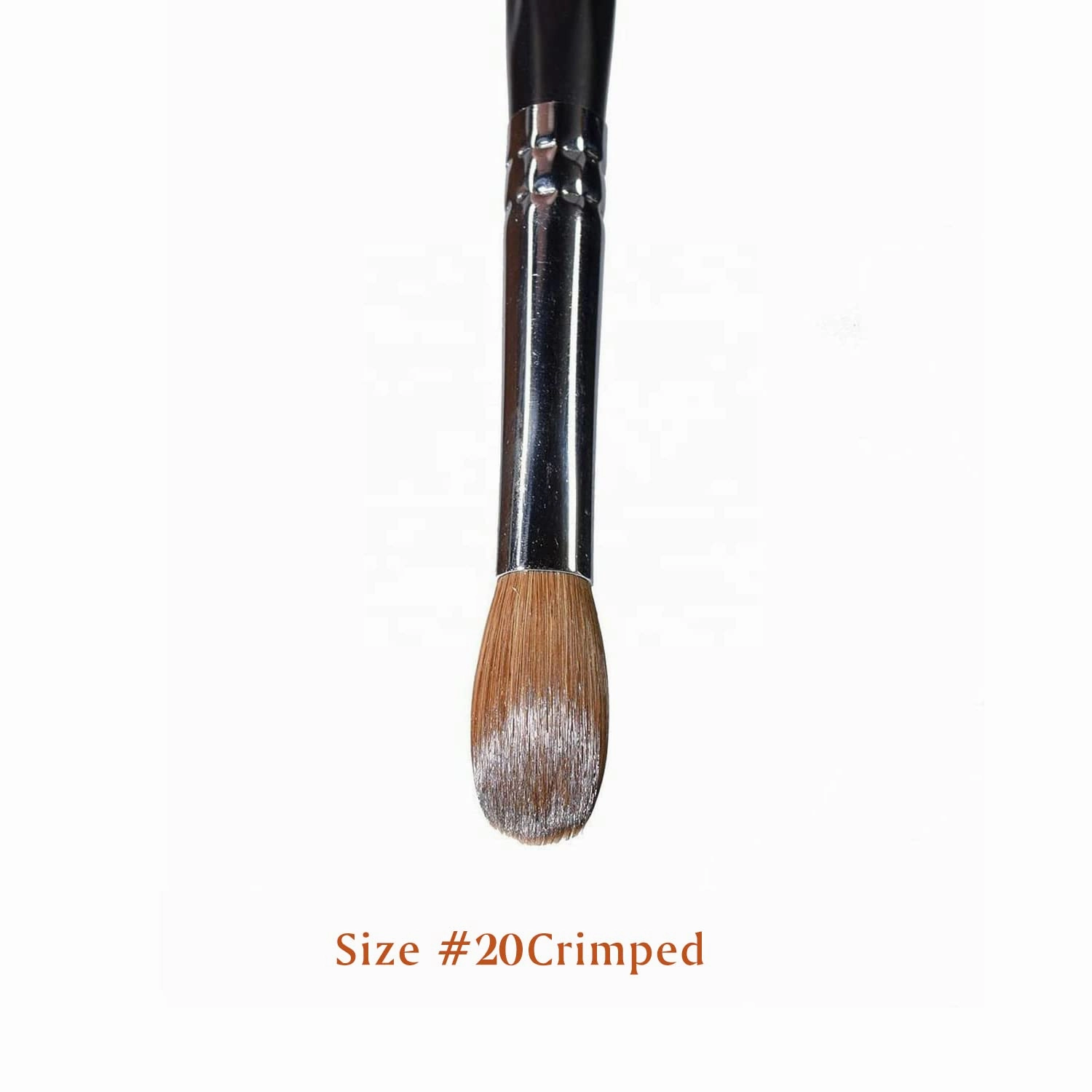 Yasterd Acrylic Nail Brush 100% Kolinsky Acrylic Brushes for Nails Size 20 Oval Crimped Shaped Nail Brushes for Acrylic Application Black Wood Handle Professional Nail Art Powder Brush Manicure Tool