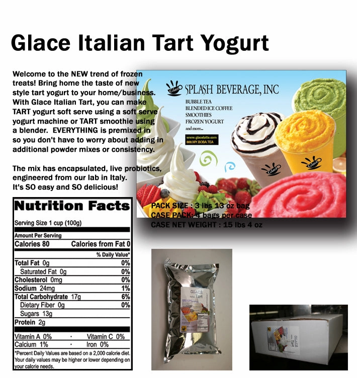 Yogurt Bliss - Italian Style Sweet-Tart Soft Serve Frozen Yogurt Mix (aka Dream Yogurt for Sweet Tart Yogurt Lovers), 3 lbs 13 oz per bag.