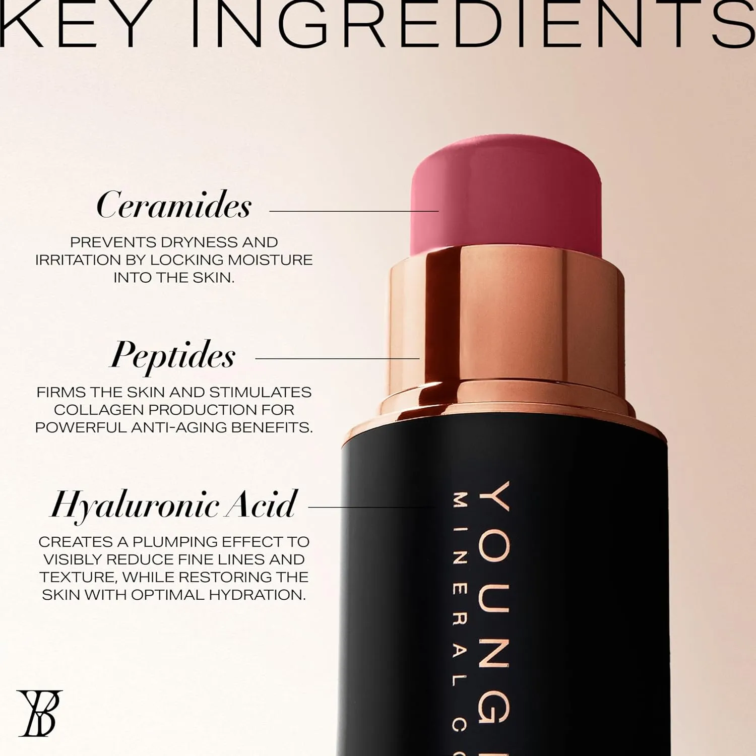 Youngblood VividLuxe Crème Blush Stick, Crème Brûlée