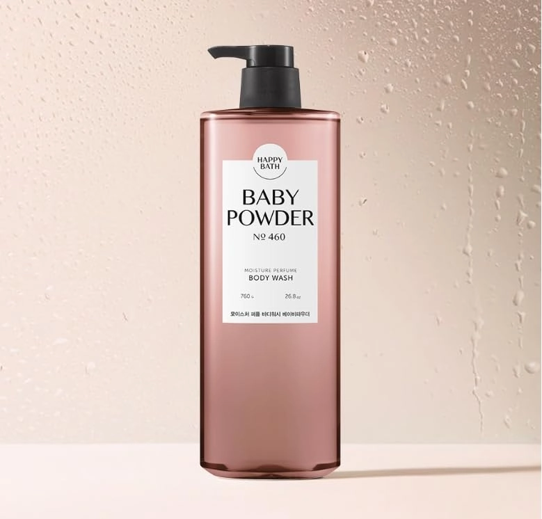 ZEESOON Happy Bath Moisture Performed Shower Body Wash for Women, Men No 460 (760ml 25.69 fl oz.) skin soft body balance PH cleansing foam, restore the skin barrier (Baby Powder)