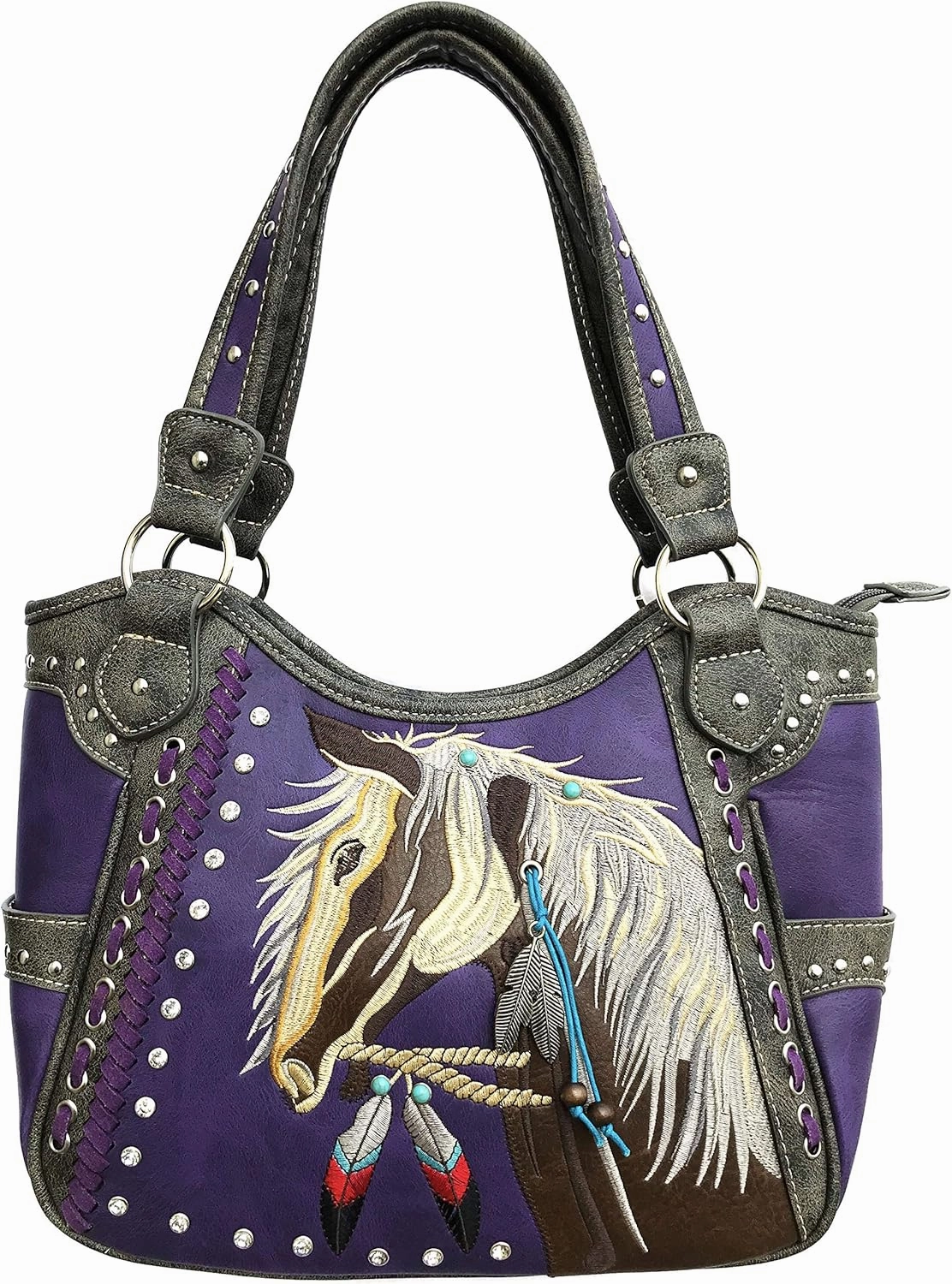 Zelris Dakota Dales Pony Horse Embroidery Mane Western Country Women Conceal Carry Tote Purse Handbag