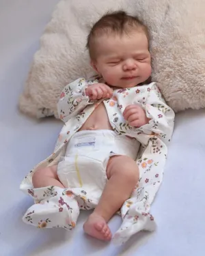Zero Pam Realistic Reborn Baby Dolls Girls with Hair, Lifelike 18 Inch 45 CM Full Body Soft Vinyl Newborn Sleeping Toddler Girl Anatomically Correct Baby Dolls That Look Real Life Size Toys for Kids