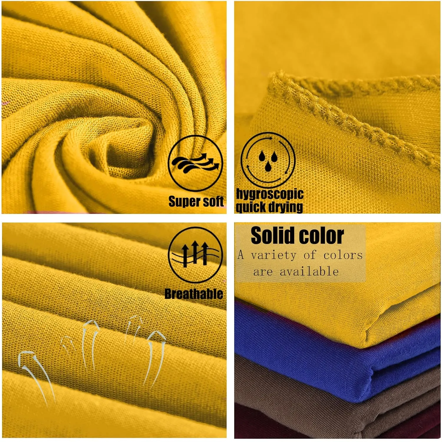 ZRQ 5 Pieces Stretch Turban Headwraps African Women's Hijab Muslim Soft Breathable Hair Scarf Tie Apply for Locs Braid Headband Fashion Women Hijab (Black,Army Green,Leather Powder,Turmeric,Beige)